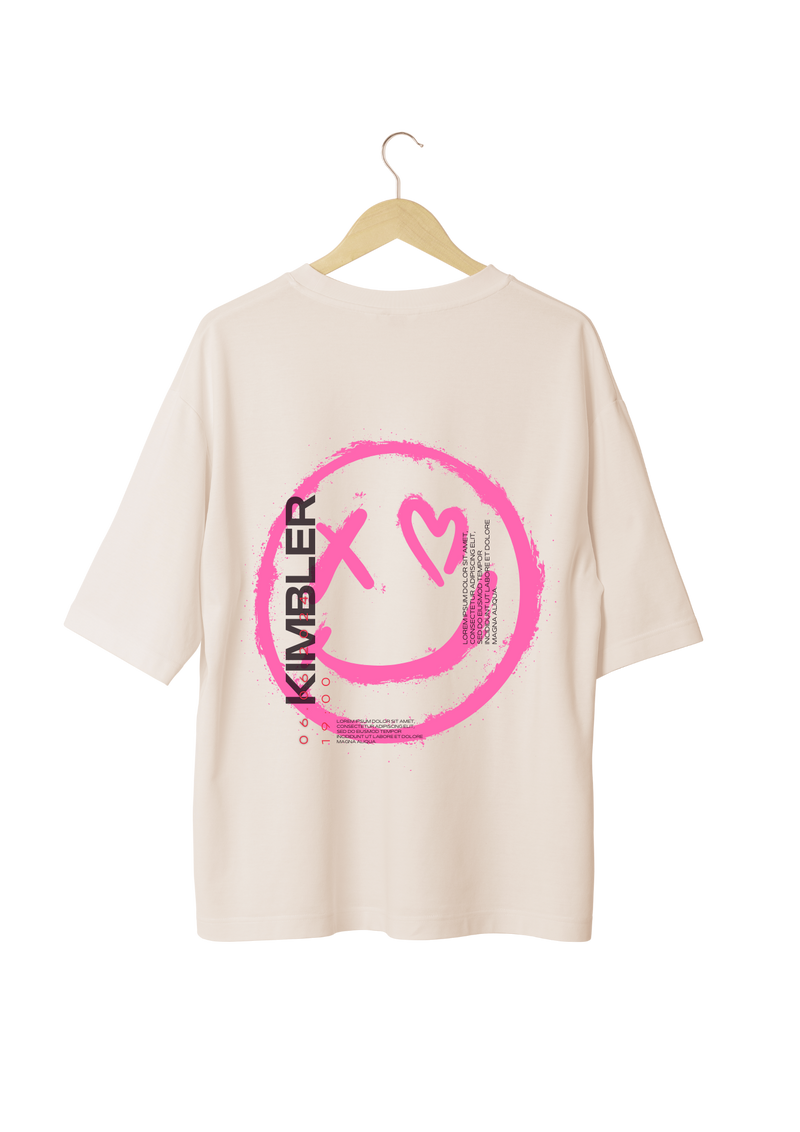 Camiseta Oversized KB - Sorriso Pink Vintage